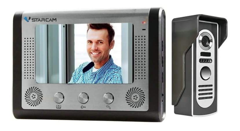 Portero Vstarcam Pantalla LCD 7" Cámara Exterior IR Gris
