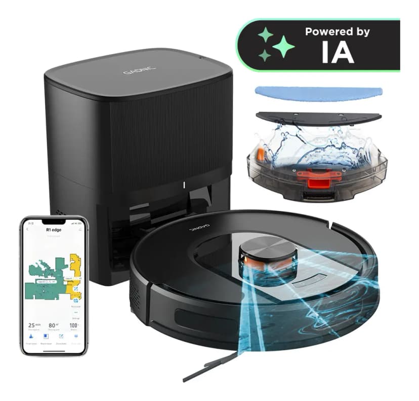 Aspiradora Gadnic 5000Pa Mapeo Láser Base Autolimpiante 3.2L