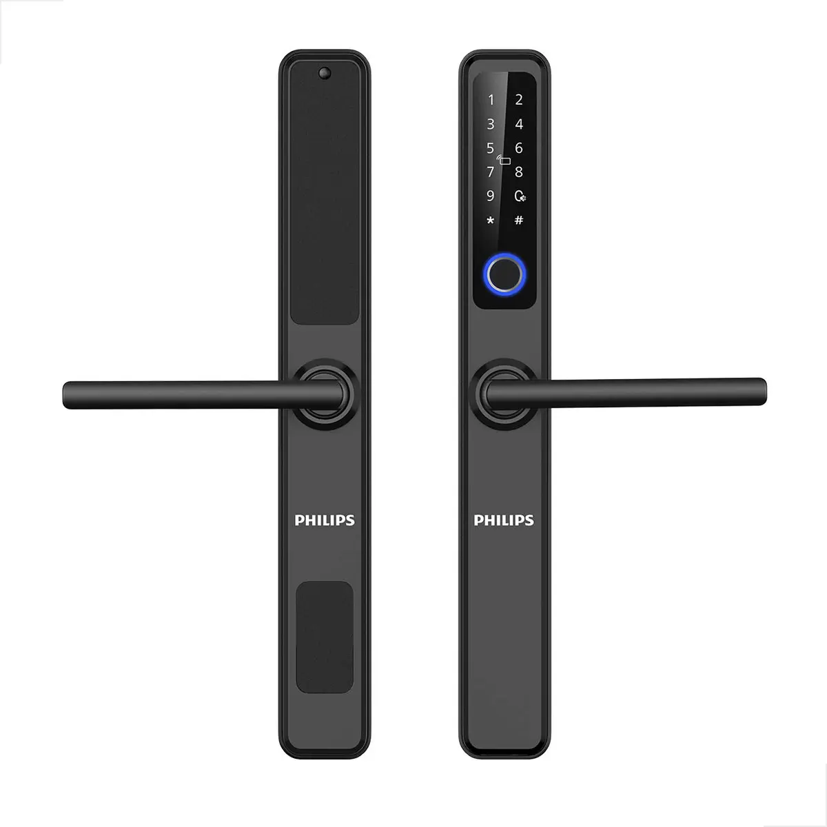 Cerradura inteligente DDL608-5HWS Philips con WiFi para control de accesos - Cerradura inteligente WiFi angosta Manija Huella Pin Code Tarjeta RFID Llave Mecánica